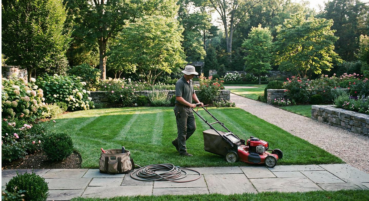Grünfläche und Gartenlandschaft Background